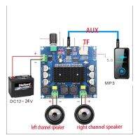 KYYSLB บอร์ดขยายสัญญาณดิจิตอล XH-A314 TPA3116 50W * 2บอร์ดแอมป์บลูทูธรองรับการป้อนข้อมูลแบบซิงโครนัส TF การ์ด AUX