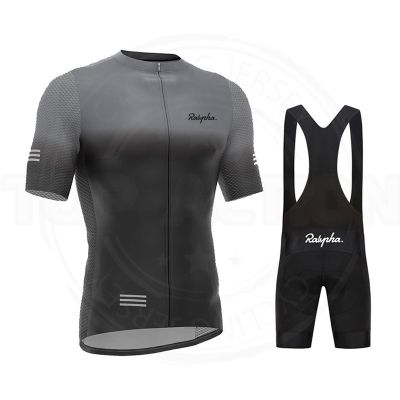 ♝♦﹍ Raphaful New Gradient Cycling Jersey Suit Short Sleeve Cycling Shirt Men Bike Wear Breathable Bicycle Clothing Ropa Ciclismo