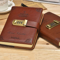 Retro Password Book Lock Japan And South Korea Diary Thickened Creative Account Book Student Notepad Stationery Notebook