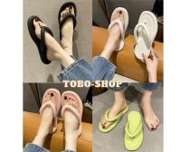 TOBO-shopส่งเร็ว?ส่งจาก ไทย【TX-E202】แท้ size36-41รองเท้าแตะทรง puffy พื้นใหญ่นุ่มนิ่ม ใส่ง่าย สไตล์เกาหลี