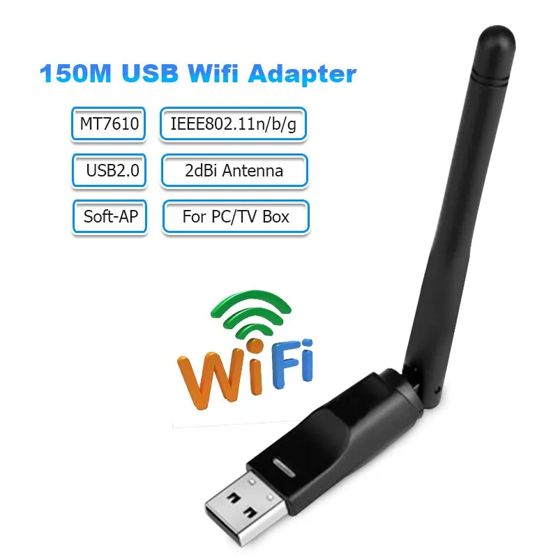 Adaptador Wifi Usb Antena Pc Escritorio Notebook 150 Mbps !