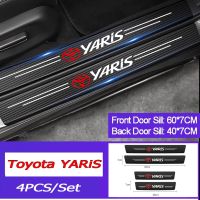 Toyota Door Sill Side Step Anti Scratch Protector Carbon Fibre  thickened leather Sticker For YARIS are