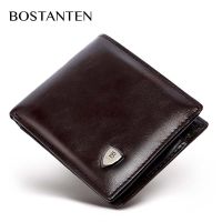 TOP☆BOSTANTEN Mens PU Leather Tri-fold Wallet Clasp and Zipper Coin Purse Wallet For Men