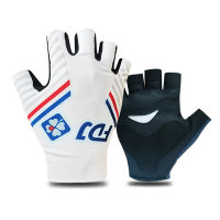 20212020 Groupama Fdj Team One Pair Sports Half Finger Cycling Jersey Gloves MTB Road Mountain Bike Bicycle Gel Gloves