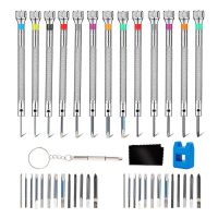 13 Pieces Jewelers Screwdriver Set with 26 Extra Pieces of Screwdriver Bits Tools for Watchmakers