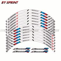 ✚✠ Motorcycle 12 X Thick Edge Outer Rim Sticker Stripe Wheel Reflective Decals Stickers For BMW S1000R s1000r 17 With Logo S1000 R