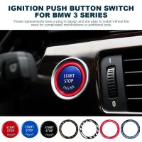 、‘】【； Car Engine Start Button Replace Cover Stop Switch Accessories Key Decor For BMW X1 X5 X6 E71 Z4 E89 3 5 Series E90 E91 E60 E87