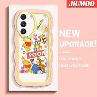 JIUMOO เคสปลอกสำหรับ Samsung S22บวก S22อัลตร้า5G,เคสโทรศัพท์ลายขอบซิลิโคนน้ำนุ่มแบบดั้งเดิมลายคลื่นความสุขลายการ์ตูนเคสป้องกันกล้องคลุมทั้งหมดเลนส์เคสฝาครอบเคสนิ่มด้านหลัง