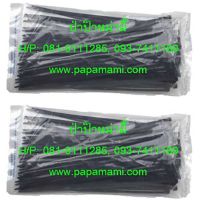 (2ห่อX100 เส้น) papamami เคเบิ้ลไทร์ ดำ 10นิ้ว (4.8x250 มม.) cable ties หนวดกุ้ง เข็มขัดรัดสายไฟ เคเบิลไทร์ สายรัดพลาสติกไนล่อน สายรัดสายไฟ สายรัดไน ล่อน