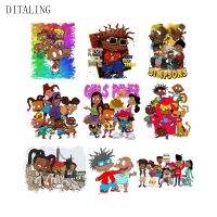 【YF】☏  Patches Clothing Cartoon Children Transfer Sticker Afro Thermal Jean Appliqued