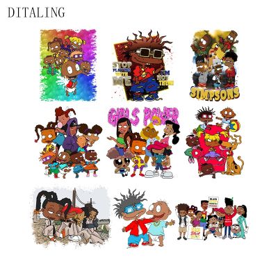 【YF】☇◄☸  Patches Clothing Cartoon Children Transfer Sticker Afro Thermal Jean Appliqued