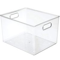 5pcs 29X20X15cm Acrylic Transparent Refrigerator Storage Box Desktop Dormitory Bathroom Storage Box