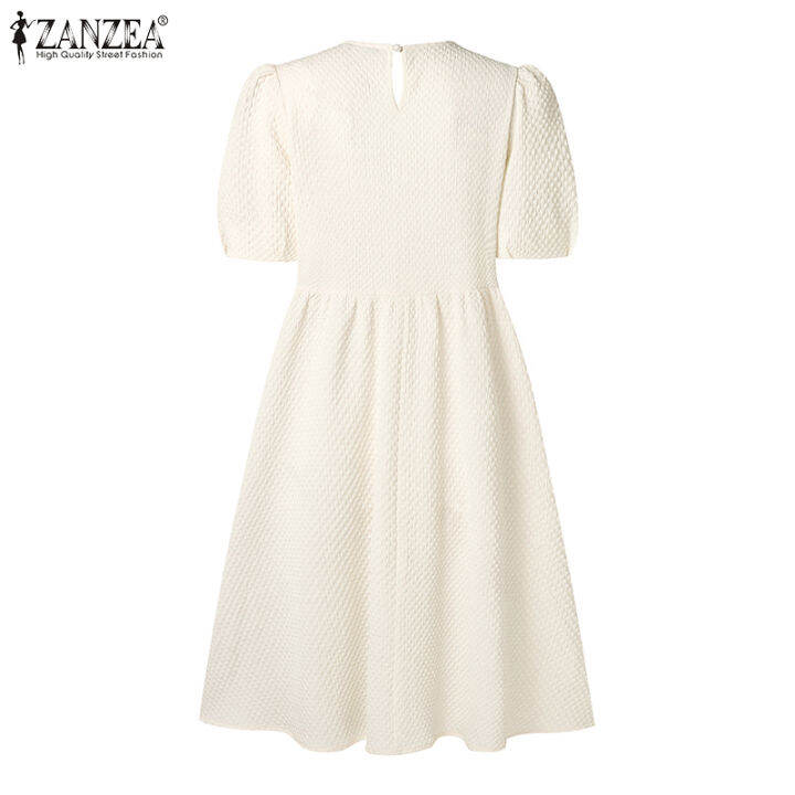 สินค้ามาใหม่-จัดส่งฟรี-fancystyle-zanzea-ชุดซันเดรสสไตล์เกาหลีของผู้หญิงสวยทรงเอไลน์แขนพองหลวมสำหรับวันหยุดชุดเดรสทรงแข็ง-9