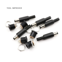 TOOL IMPROVER 10 pcs 5.5mm x 2.1mm MALE DC ปลั๊กเสียบสกรูล็อคปลั๊กตัวเมีย