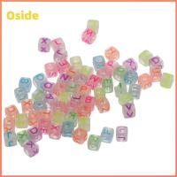 OSIDE สีสันสดใส ลูกปัดตัวอักษรตัวอักษร สี่เหลี่ยมสี่เหลี่ยม 8mm คะ ลูกปัดโพนี่ ลูกปัดตัวอักษรเรืองแสง เรืองแสงในที่มืด การทำเครื่องประดับ