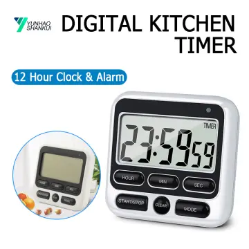 Digital Kitchen Countdown Timer: Teachers Classroom Counter Large LCD Loud  netic Clip Kids Simple Clock Mini