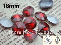 100pcs/Lot  18mm Siam Rivoli Crystal Stones  Free Shipping! Chinese Top Quality Crystal Rivoli Beads