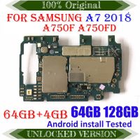 เมนบอร์ดสำหรับ Galaxy A7 A70 2018 A750F 2ซิม A750F /Ds A750FN /Ds/ds A750GN /Ds เมนบอร์ดเมนบอร์ดเมนบอร์ดบอร์ดปลดล็อค A705GM A705F