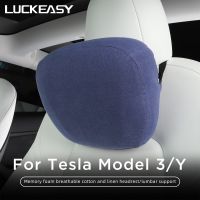 Car Headrest Lumbar Support Pillow Memory Foam Neck Pillow Waist Pillow Car Interior Accessories For Tesla Model 3 Model Y