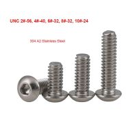 UNC Round Head Hex Hexagon Socket Machine Screws 304 Stainless Steel Pan Head Allen Bolts 2 -56 4 -40 6 -32 8 -32 10 -24