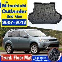 เหมาะกับ Mitsubishi Outlander แผ่นรองเท้าในรถพรมกระโปรงหลังรถหลังที่รองเท้า2007-2012ตัวป้องกันพรมปูพื้น2008 2009 2010 2011