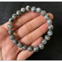 Natural Larvikite Bead Bracelet, Genuine Round Beaded Healing Crystal Bracelet Men Women Stretchy Bracelet