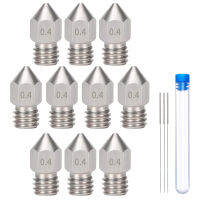 10 Pcs Mk8 0.4 mm/1.75 mm 3D Printer Nozzles,Hardened Stainless Steel Extruder Nozzles with 3 Pcs Nozzle Cleaning Needle