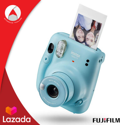 Fujifilm Instax Camera mini 11 กล้องอินสแตนท์ กล้องโพลารอยด์ Instant Camera สีฟ้า Sky Blue (ประกันศูนย์ 1 ปี) พิมพ์รูปจากกล้องได้ ด้วยแผ่นฟิล์ม Instax