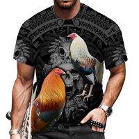 Cool King Rooster Hunting Mens T-shirt 2023 Summer 3D Print Animal Cock Hip Hop Streetwear Male Clothes Casual O-neck Tops Tees