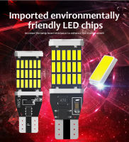 PENCL T15 T10 W16W Canbus ไม่มีข้อผิดพลาดหลอดไฟ LED 4014SMD 45ชิปสำหรับ Auto Bcakup โคมไฟถอยหลังรถยนต์หลอดไฟเบรกท้าย6000K สีขาวสีแดง12V