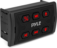 Pyle Car Wireless Bluetooth Audio Controller - Bluetooth Media Button IPX6 Waterproof Rated Marine Receiver Remote Control w/ USB, AUX - for Car Truck Boat Marine PowerSport Vehicles - Pyle PLMRBTSQ1