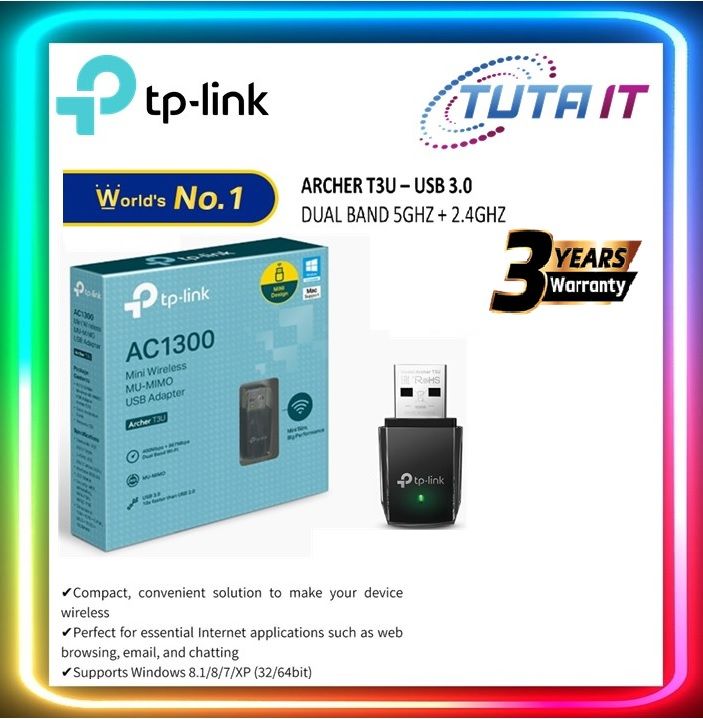 Archer T3U, AC1300 Mini Wireless MU-MIMO USB Adapter