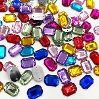 100pc Mix Square Rhinestones Flat Back Acrylic Gems Crystal Stones Sewing Beads T07