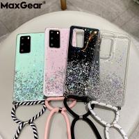 【CC】 Glitter With Crossbody Lanyard P20 P30 P40 Mate 20 30 10i 10 i 9 8X Sequin Star Cover