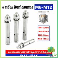 Veevio พุกสแตนเลส ขนาด 304 M6 M8 M10 M12 6 หัวเหลี่ยม  สแตนเลส Expansion Bolt