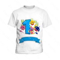 Baby Shark Printed Childrens Summer Boys Round Neck T-Shirt Birthday Party Casual Shirt Top Short Sleeve [5-14 Years Old]