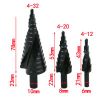 3pcst Nitriding Spiral Grooved Step Drill Bits Set Cone Drill Hole Cutter Bit Set Stepped drill