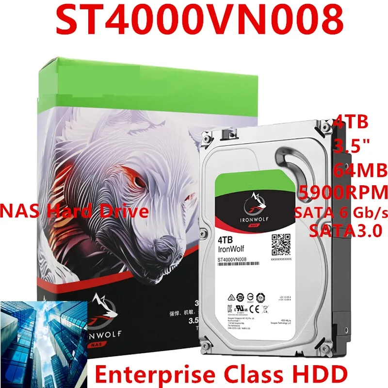 Hot in the market ！New HDD For Seagate Brand Ironwolf 4TB 3.5 SATA 6 Gb/s 64MB  5900RPM For Internal Hard Disk For NAS Hard Drive For ST4000VN008 | Lazada  Singapore