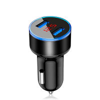 ที่ชาร์จในรถยนต์3.1A Dual USB Car Charger ที่ชาร์จในรถยนต์พร้อมจอ LCD 2พอร์ตแสดงค่าไฟฟ้าที่ชาร์จแบต 2 พอร์ต ไฟแสดงโวลท์ หัวชาร์จในรถ Fast Charger