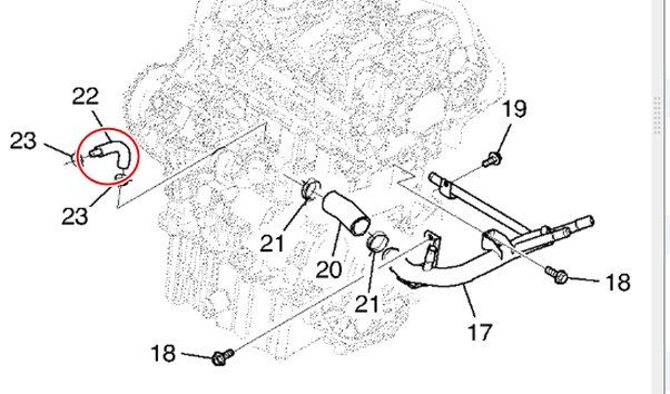 ท่อยางบายพาสเทอร์โมสตัท-chevrolet-captiva-c100-ดีเซล-2-0-ปี2007-2010-96440412-แท้-ราคา-ชิ้น