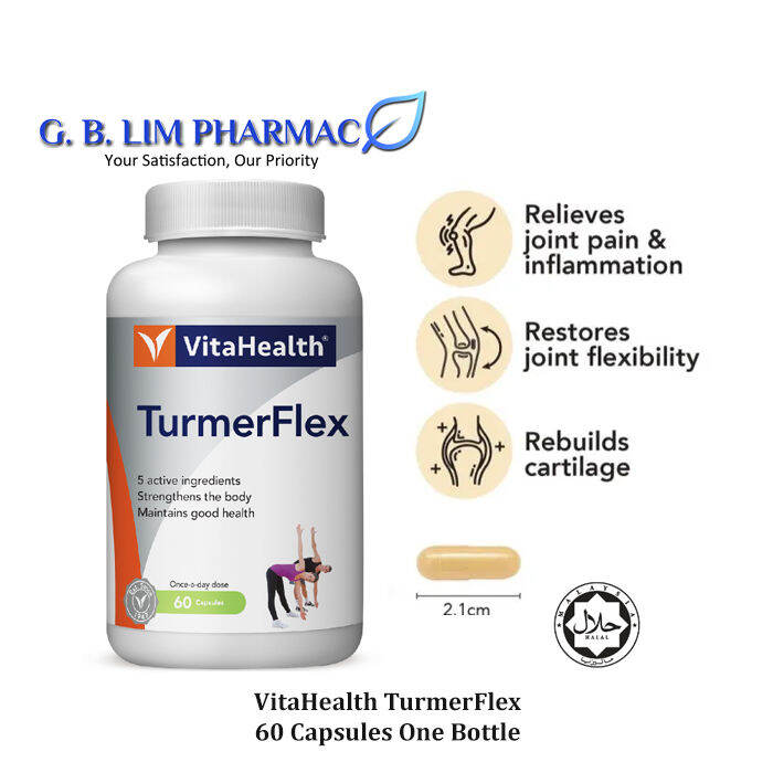 VitaHealth TurmerFlex 60 Capsule One Bottle (EXP: 15-JUNE-2024 ) | Lazada