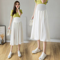 Black White Spring Summer High Waist Women Skirts Long Loose A-line Maternity Chiffon Skirt Pregnancy Skirts Wholesale