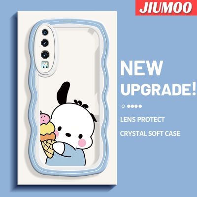JIUMOO เคสสำหรับ Huawei P30 P30 Pro P30 Lite น่ารักจาก Anrio Pochacco สร้างสรรค์ขอบครีมลายคลื่นเคสโทรศัพท์แบบใสนิ่มเคสซิลิโคนแฟชั่นเคสป้องกันโปร่งใสเลนส์กล้องถ่ายรูปกันกระแทก