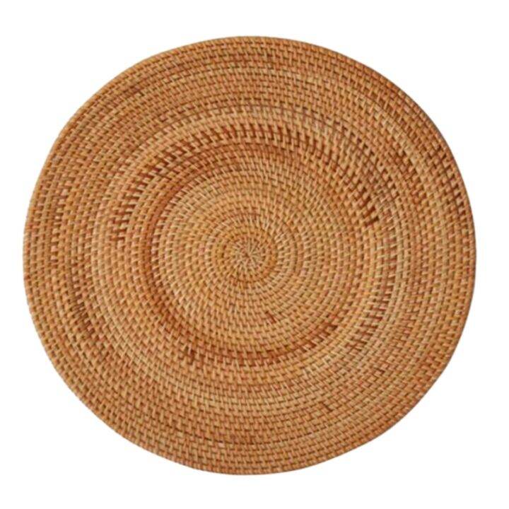 Rattan Woven Placemats,Round Table Mats,Non Slip Heat Resistant Place