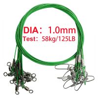 （A Decent035）10pcs Sea Fishing Steel Wire Leader Line 125LB 1.0mm Big Size Anti bite line Tuna Carp Lure Tackle Equipment