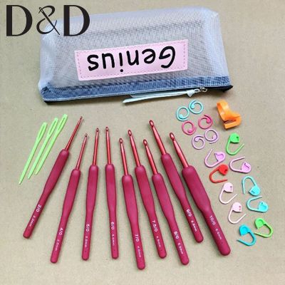 ✳❧ 5/8/9/12Pcs Multicolor Aluminum Crochet Hooks Knitting Needles Crochet Needles for Yarn Craft Aluminum Handle Knitting Needles