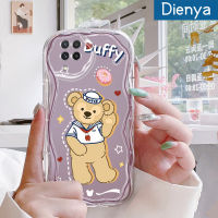 Dienya เคส M22กาแลคซี A22 4G A22 5G A21s A23 A24ลายการ์ตูนหมีตุ๊กตาน่ารักลูกคลื่นใหม่เนื้อครีมนิ่มเคสโทรศัพท์โปร่งใสปลอกสำหรับ Samsung กันกระแทกป้องกันเลนส์กล้องเคสใส