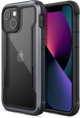 Raptic Shield Case Compatible with iPhone 13 Mini Series, Shockproof Protective, Clear Case, Durable Aluminum Frame, 10ft Drop Tested, Fits iPhone 13 Mini, Black