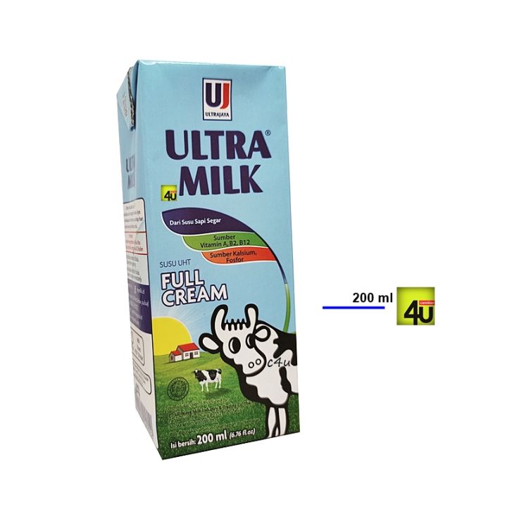 Ultra Jaya Ultra Milk Uht Rtd Rasa Full Cream Tetra Pack 200 Ml