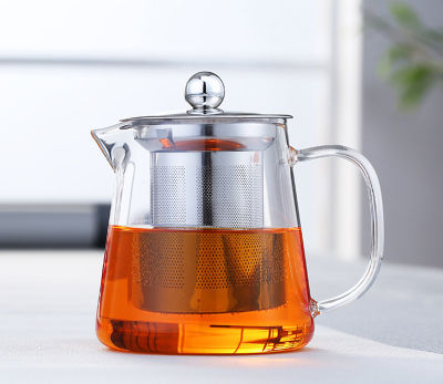 Colorful Heat-resistant glass Teapot 550ml With filter,tea pot Can be heated directly on fire Strainer Heat Coffee Pot Kettle